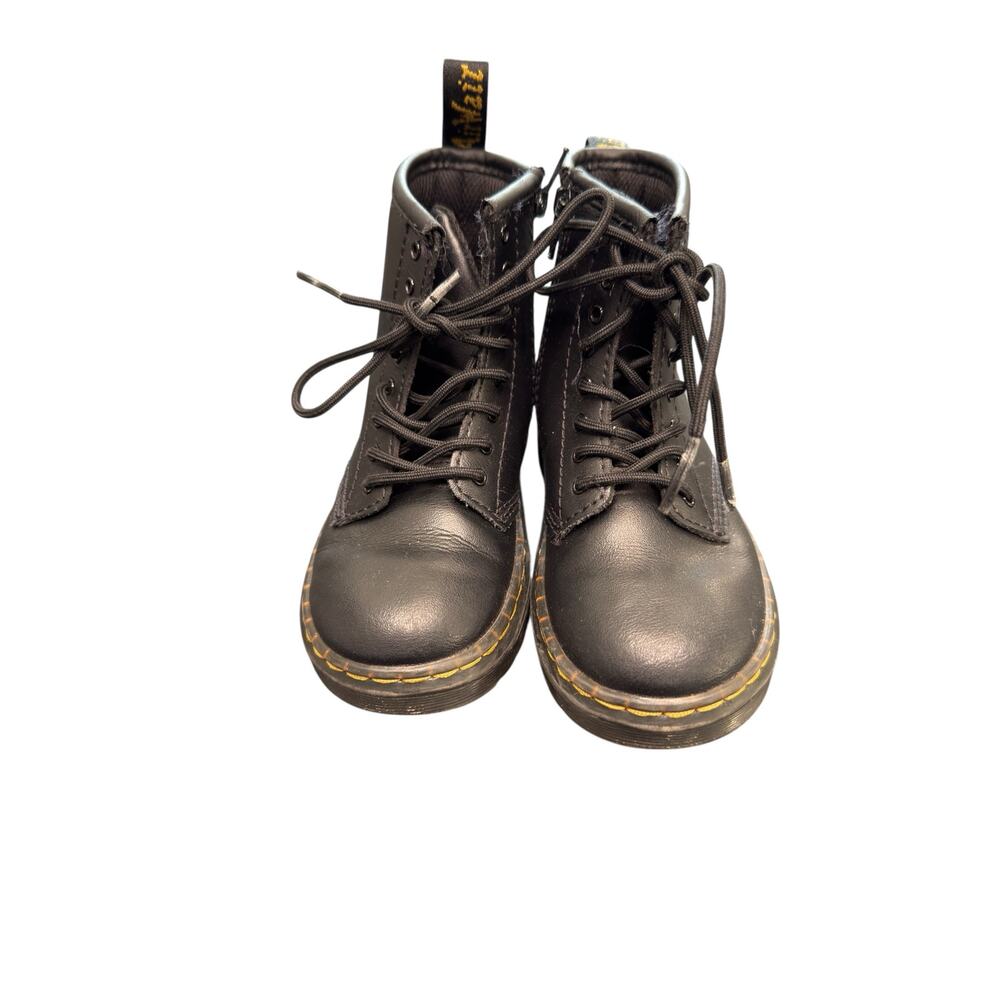 Dr. Martens 1460‎ Black Kids Girls Zip Up Leather Lace Up Comat Boots Size 10